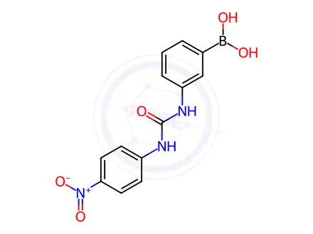 Chemical structure of (3-(3-(4-Nitrophenyl)ureido)phenyl)boronic acid
