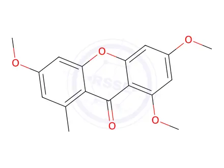 Chemical structure of 1,3,6-Trimethoxy-8-methyl-9H-xanthen-9-one