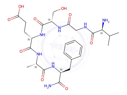 Chemical structure of ALPHA-CGRP (32-37) (RAT)