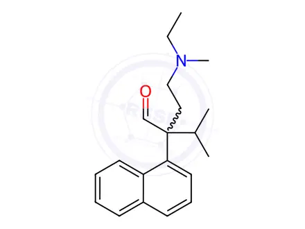 Chemical structure of α-[2-(Ethylmethylamino)ethyl]-α-isopropyl-1-naphthaleneacetaldehyde