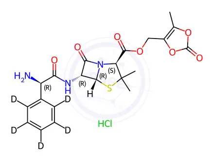 Chemical structure of Lenampicillin-d5 Hydrochloride