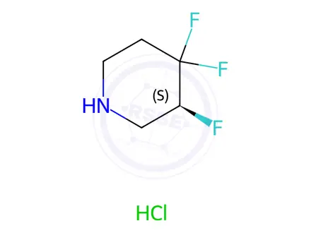 Chemical structure of (3S)-3,4,4-trifluoropiperidine hydrochloride
