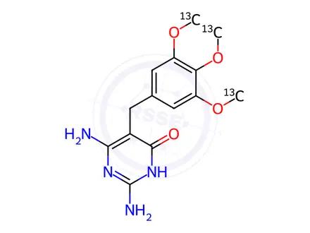 Chemical structure of 4-Hydroxy Trimethoprim-13C3