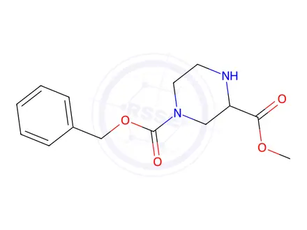 Chemical structure of 4-N-Cbz-piperazine-2-carboxylic Acid Methyl Ester Hydrochloride