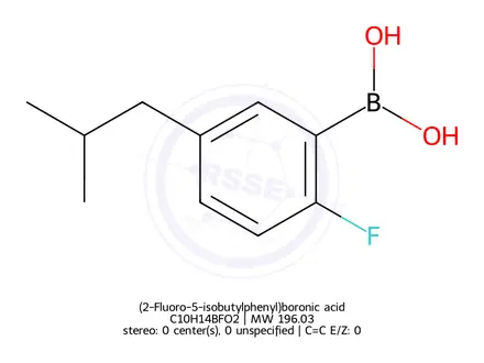 Chemical structure of (2-Fluoro-5-isobutylphenyl)boronic acid