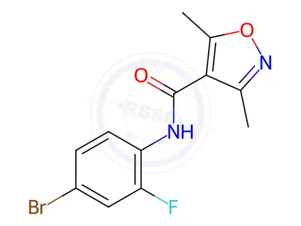 Chemical structure of n-(4-Bromo-2-fluorophenyl)-3,5-dimethylisoxazole-4-carboxamide
