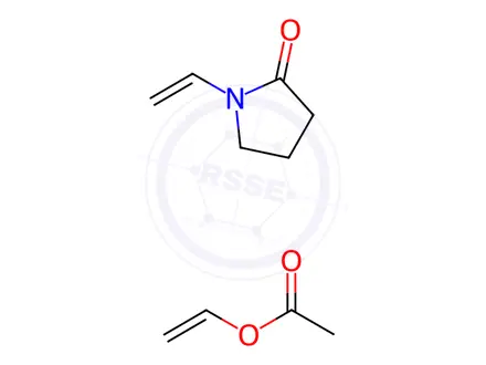Chemical structure of Poly(1-vinylpyrrolidone-co-vinyl acetate)