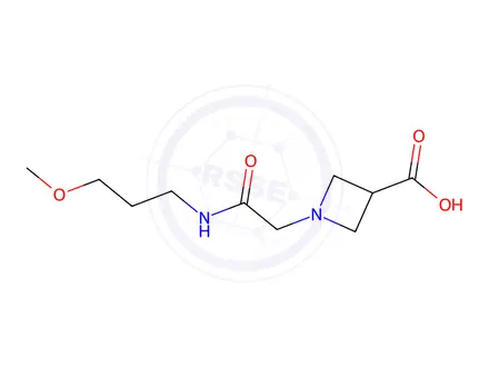 Chemical structure of 1-{[(3-methoxypropyl)carbamoyl]methyl}azetidine-3-carboxylic acid