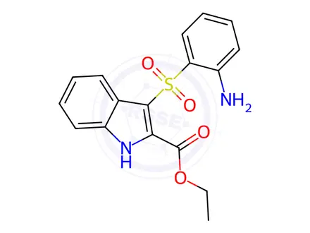 Chemical structure of Ethyl 3-((2-aminophenyl)sulfonyl)-1H-indole-2-carboxylate