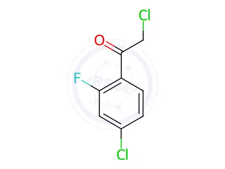 Chemical structure of 2-Chloro-1-(4-chloro-2-fluorophenyl)ethan-1-one