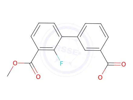 Chemical structure of Dimethyl 2-fluorobiphenyl-3,3'-dicarboxylate