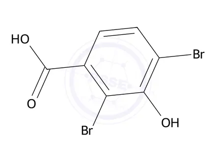 Chemical structure of 2,4-Dibromo-3-hydroxybenzoic Acid