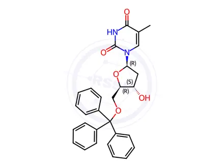Chemical structure of 5-O-Tritylthymidine