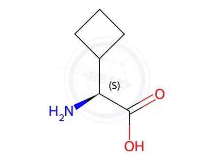 Chemical structure of (2S)-2-amino-2-cyclobutylacetic acid