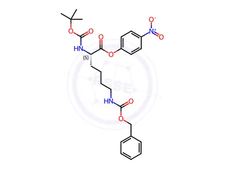 Chemical structure of Boc-Lys(Z)-ONp