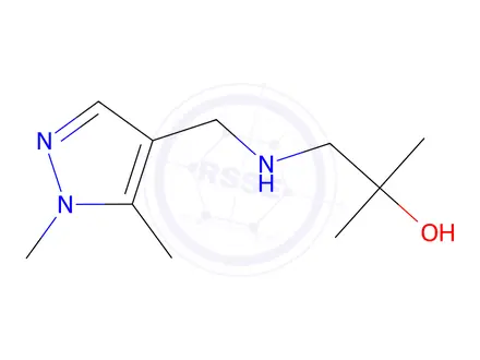 Chemical structure of 1-(((1,5-Dimethyl-1h-pyrazol-4-yl)methyl)amino)-2-methylpropan-2-ol
