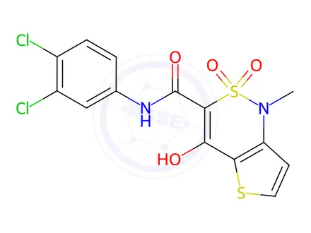 Chemical structure of N-(3,4-Dichlorophenyl)-4-hydroxy-1-methyl-1H-thieno[3,2-c][1,2]thiazine-3-carboxamide 2,2-dioxide