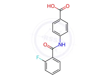 Chemical structure of 4-(2-Fluorobenzamido)benzoic acid