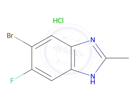 Chemical structure of 5-Bromo-6-fluoro-2-methylbenzodiazole hydrochloride;
