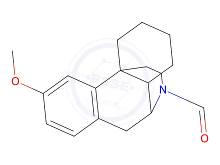 Chemical structure of 3-methoxy-6,7,8,8a,9,10-hexahydro-5H-9,4b-(epiminoethano)phenanthrene-11-carbaldehyde