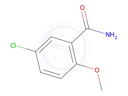Chemical structure of 5-chloro-2-methoxybenzamide