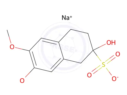 Chemical structure of Sodium 2-hydroxy-6,7-dimethoxy-1,2,3,4-tetrahydro-naphthalene-2-sulfonate