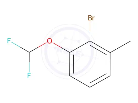Chemical structure of Benzene, 2-bromo-1-(difluoromethoxy)-3-methyl-