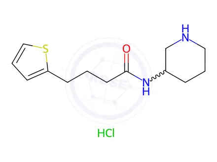 Chemical structure of N-(piperidin-3-yl)-4-(thiophen-2-yl)butanamide hydrochloride
