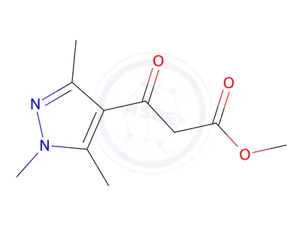 Chemical structure of methyl 3-oxo-3-(trimethyl-1H-pyrazol-4-yl)propanoate