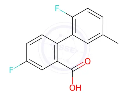 Chemical structure of 5-Fluoro-2-(2-fluoro-5-methylphenyl)benzoic acid