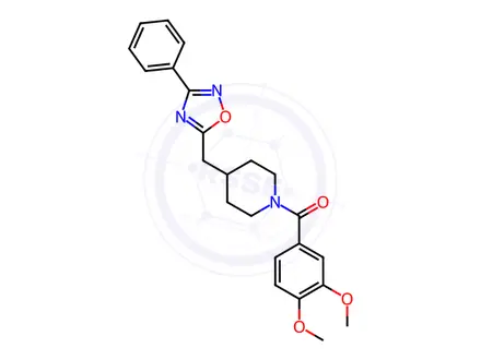 Chemical structure of 1-(3,4-dimethoxybenzoyl)-4-[(3-phenyl-1,2,4-oxadiazol-5-yl)methyl]piperidine