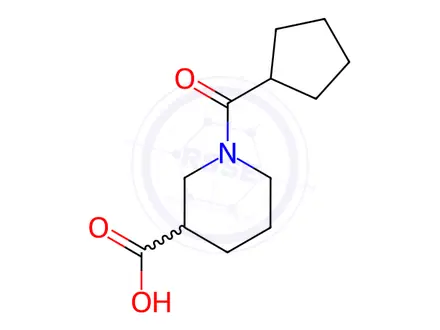 Chemical structure of 1-(Cyclopentylcarbonyl)piperidine-3-carboxylic acid