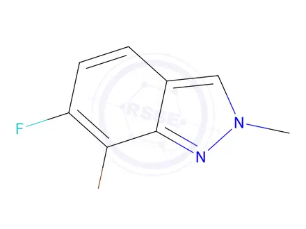 Chemical structure of 7-bromo-6-fluoro-2-methyl-indazole