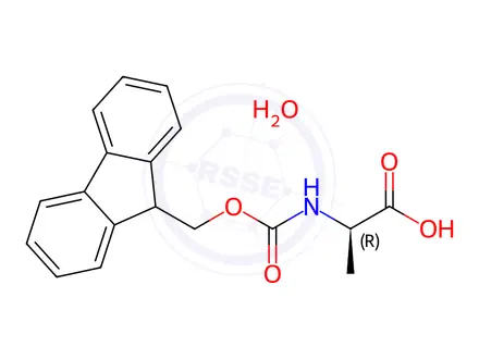 Chemical structure of FMOC-D-ALA-OH H2O