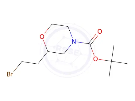 Chemical structure of tert-butyl 2-(2-bromoethyl)morpholine-4-carboxylate