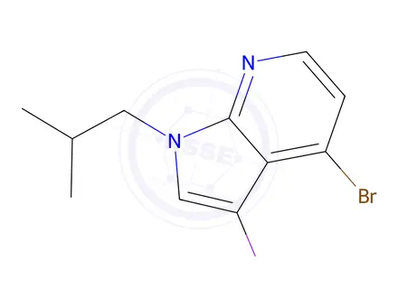 Chemical structure of 4-Bromo-3-iodo-1-isobutyl-1H-pyrrolo[2,3-b]pyridine