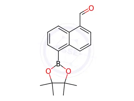Chemical structure of 1-Naphthalenecarboxaldehyde, 5-(4,4,5,5-tetramethyl-1,3,2-dioxaborolan-2-yl)-