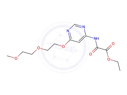 Chemical structure of Ethyl 2-((6-(2-(2-methoxyethoxy)ethoxy)pyrimidin-4-yl)amino)-2-oxoacetate