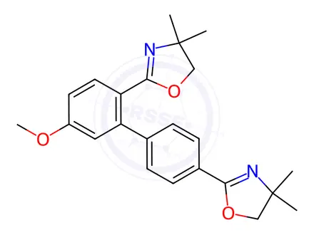 Chemical structure of 2,2'-(5-Methoxy-[1,1'-biphenyl]-2,4'-diyl)bis(4,4-dimethyl-4,5-dihydrooxazole)