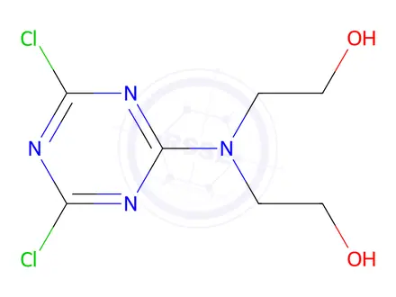 Chemical structure of 2,2'-[(4,6-dichloro-1,3,5-triazin-2-yl)imino]bisethanol