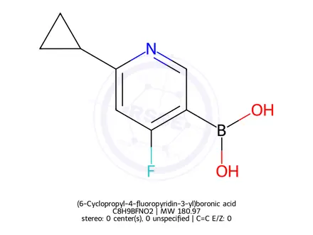 Chemical structure of (6-Cyclopropyl-4-fluoropyridin-3-yl)boronic acid