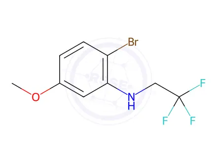 Chemical structure of 2-bromo-5-methoxy-N-(2,2,2-trifluoroethyl)aniline