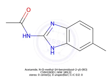 Chemical structure of Acetamide, N-(5-methyl-1H-benzimidazol-2-yl)-(9CI)