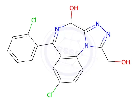 Chemical structure of 1’,4-Dihydroxy Triazolam (1.0mg/ml in Acetonitrile)