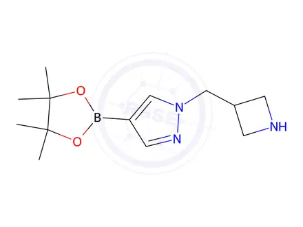 Chemical structure of 1-(Azetidin-3-ylmethyl)-4-(4,4,5,5-tetramethyl-1,3,2-dioxaborolan-2-yl)-1H-pyrazole
