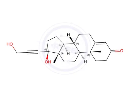 Chemical structure of (8R,9S,10R,13S,14S,17S)-17-Hydroxy-17-(3-hydroxyprop-1-yn-1-yl)-10,13-dimethyl-1,2,6,7,8,9,10,11,12,13,14,15,16,17-tetradecahydro-3H-cyclopenta[a]phenanthren-3-one