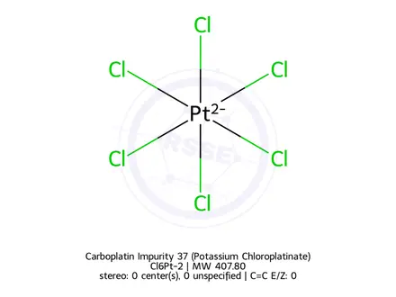 Chemical structure of Carboplatin Impurity 37 (Potassium Chloroplatinate)