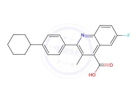 Chemical structure of 2-(4-Cyclohexylphenyl)-6-fluoro-3-methylquinoline-4-carboxylic acid