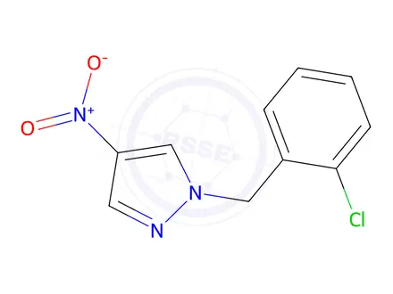 Chemical structure of 1-[(2-Chlorophenyl)methyl]-4-nitro-1h-pyrazole