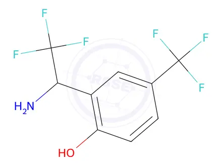 Chemical structure of Alpha-(trifluoromethyl)-2-hydroxy-5-(trifluoromethyl)benzyl amine